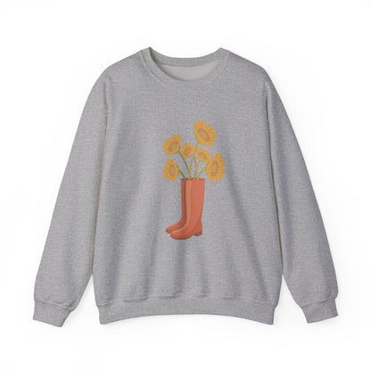 Sunny Boots Floral Crewneck Sweatshirt - MaisonThreadory
