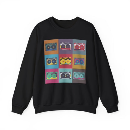 Vintage Boombox Crewneck Sweatshirt, Cozy Unisex Sweatshirt, Retro Music Gift, Casual Lounge Wear, Perfect for Music Lovers - MaisonThreadory