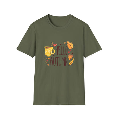 Autumn Shirt Women, Fall Graphic Tee, Seasonal Leaves Top, Cozy Long Sleeve Apparel, Unisex Softstyle T-Shirt for Her - MaisonThreadory