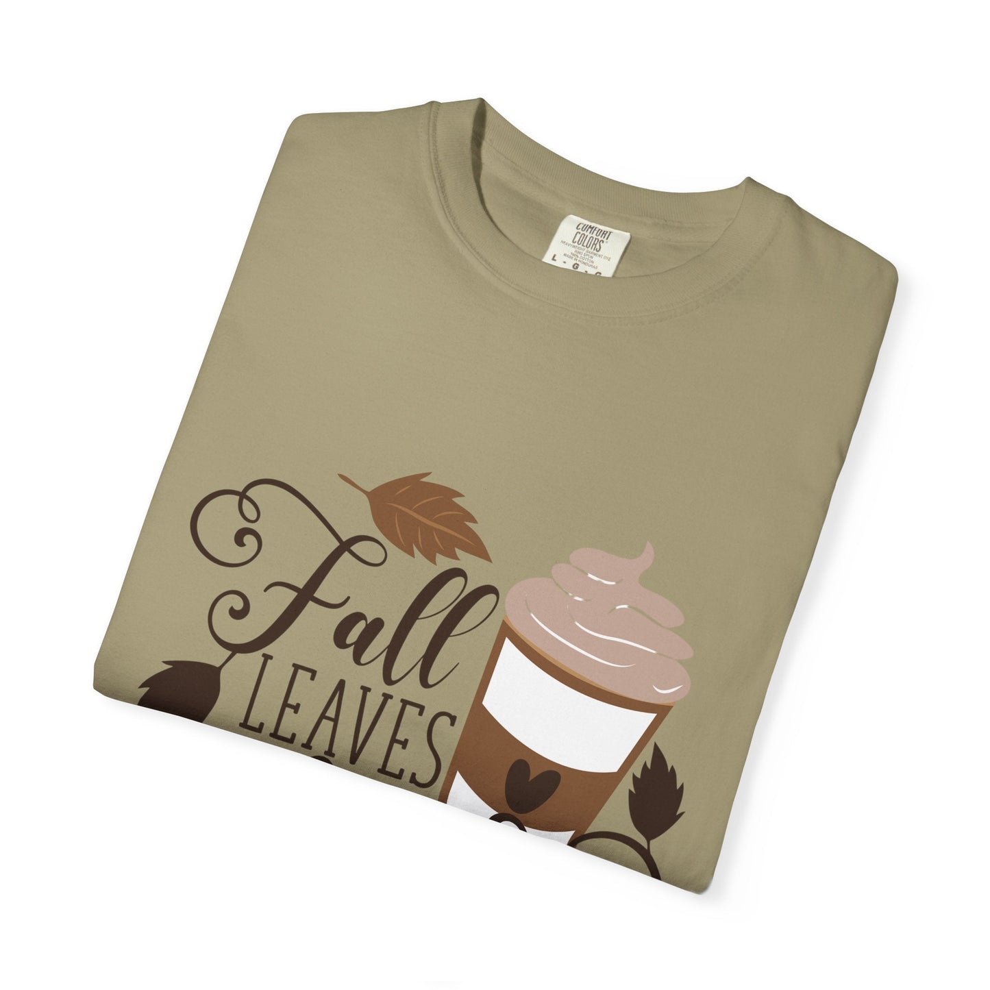 Fall Leaves & Lattes Unisex T-Shirt, Cozy Autumn Tee, Perfect for Fall, Coffee Lovers Gift, Seasonal Fashion Statement, Thanksgiving Shirt - MaisonThreadory