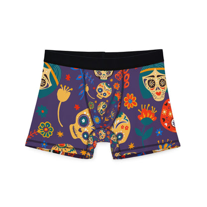 Day of the Dead Men's Boxers, Colorful AOP Underwear, Unique Halloween Gift, Fun Skull Print, Vibrant Men's Apparel - MaisonThreadory