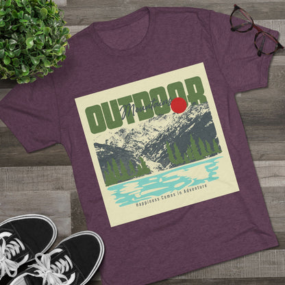 Outdoor Adventure Tee, Unisex Tri - Blend Crew Shirt, Perfect Gift for Nature Lovers, Hiking Enthusiasts, Travel Souvenir, Eco - Friendly [...] - MaisonThreadory