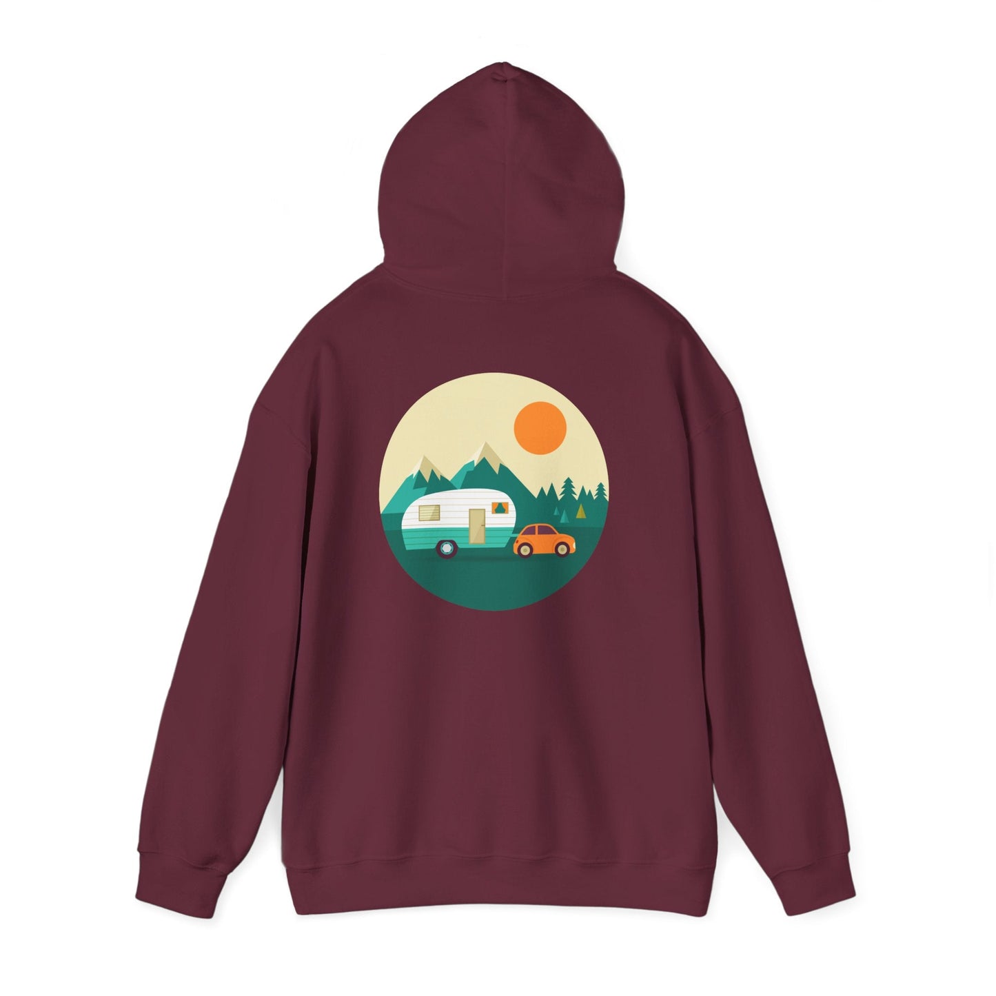 Camping Adventure Hoodie - Unisex Heavy Blend - Cozy Sweatshirt for Nature Lovers - Outdoor Gift - Travel Hoodie - MaisonThreadory