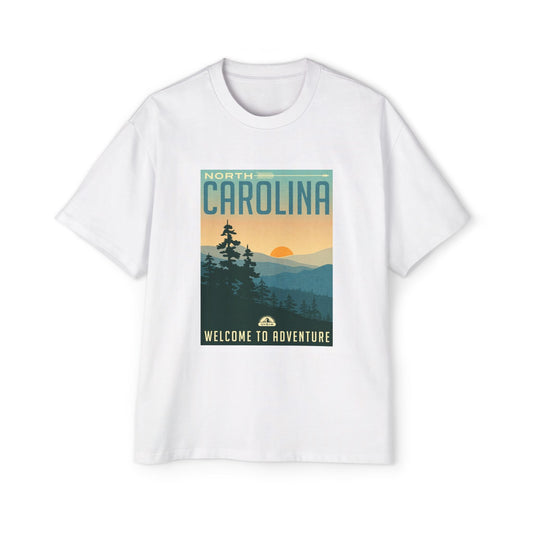 Retro Adventure Oversized Tee - North Carolina Style, Casual Wear, Travel Shirt, Vintage Graphic Tee, Summer Essentials - MaisonThreadory