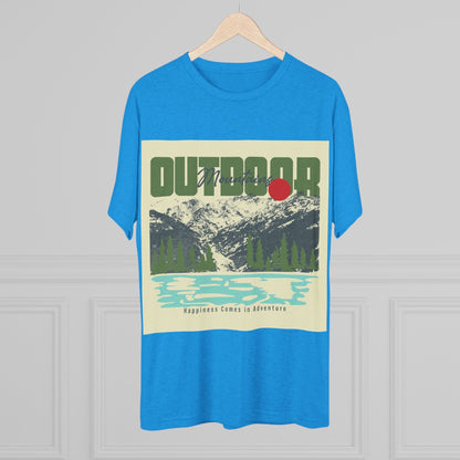Outdoor Adventure Tee, Unisex Tri - Blend Crew Shirt, Perfect Gift for Nature Lovers, Hiking Enthusiasts, Travel Souvenir, Eco - Friendly [...] - MaisonThreadory