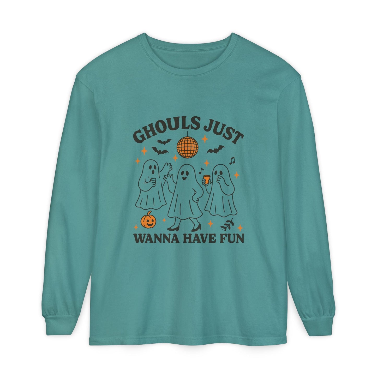 Halloween Fun Long Sleeve T-Shirt, Ghosts, Ghouls, Unisex Tee, Halloween Party, Fall Fashion, Casual Wear - MaisonThreadory