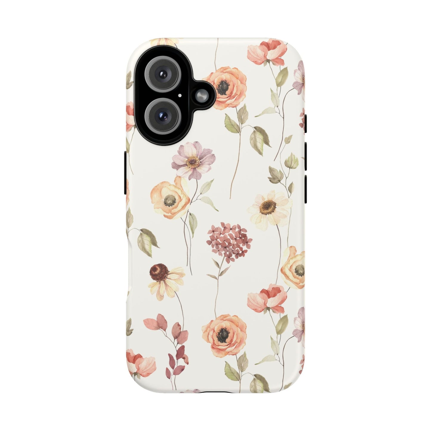 Floral Phone Case, Cute Flower Cover, Botanical Tough Case, Protective Smartphone Shell, Chic Floral Design, Trendy iPhone Case - MaisonThreadory