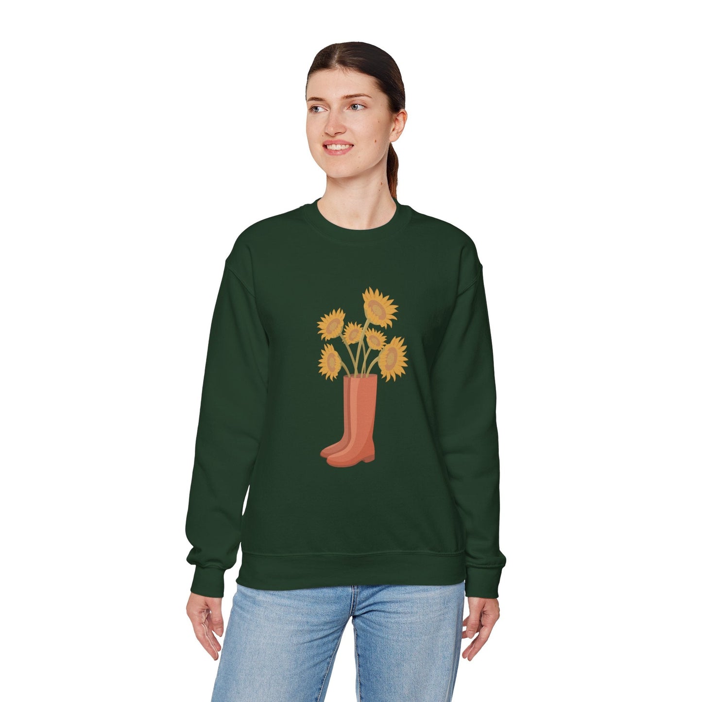 Sunny Boots Floral Crewneck Sweatshirt - MaisonThreadory
