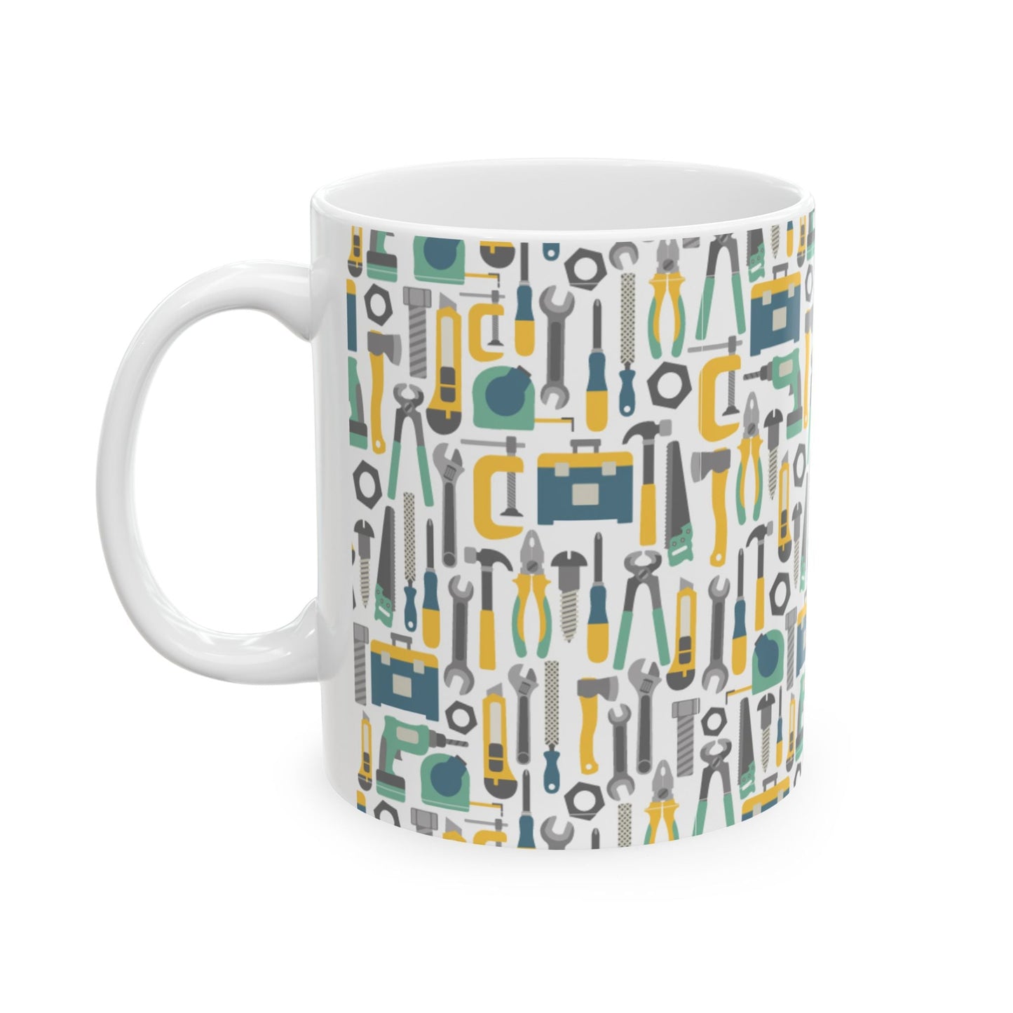 Handy Tools Ceramic Mug - Perfect Gift for DIY Lovers, Father's Day, Home Improvement, Coffee or Tea Drinkers, Workshop Decor - MaisonThreadory