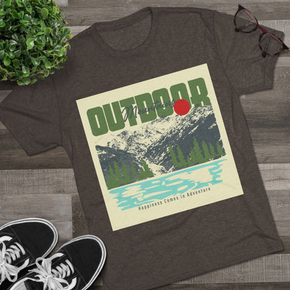 Outdoor Adventure Tee, Unisex Tri - Blend Crew Shirt, Perfect Gift for Nature Lovers, Hiking Enthusiasts, Travel Souvenir, Eco - Friendly [...] - MaisonThreadory