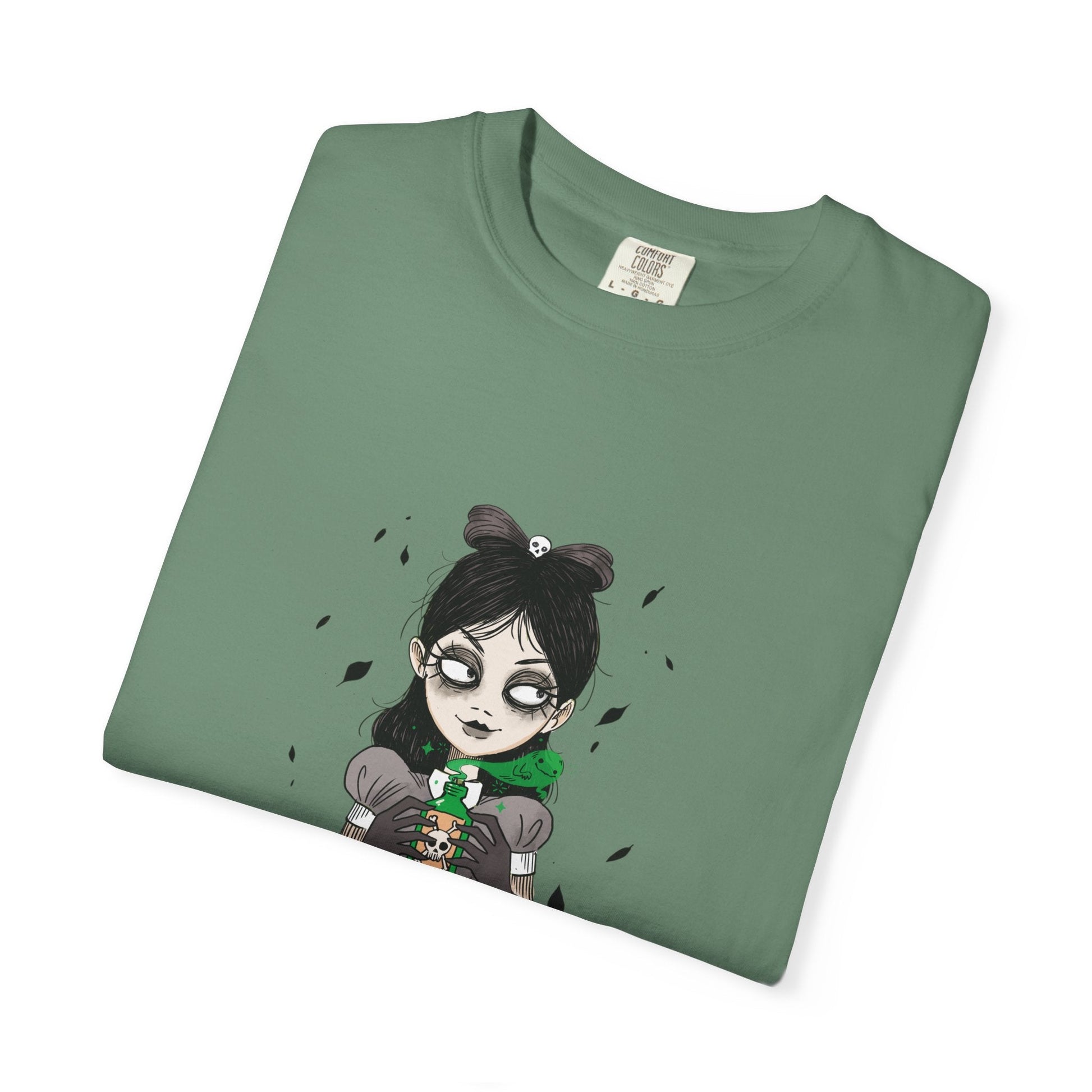 Gothic Girl Graphic Tee, Casual Wear, Halloween T-shirt, Unique Art Clothing, Gift for Teens - MaisonThreadory