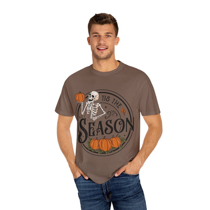 Halloween Skeleton T-Shirt, Unisex Fall Shirt, Spooky Season Tee, Pumpkins Shirt, Timeless Autumn Style - MaisonThreadory