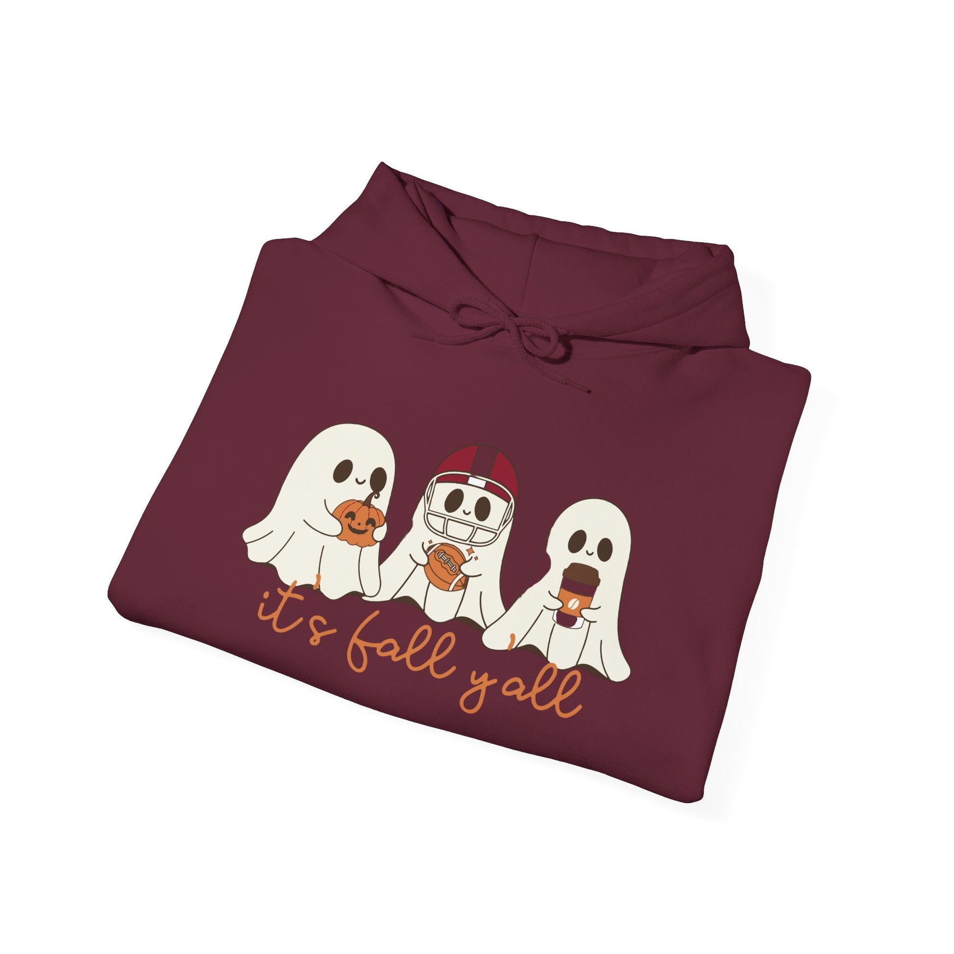 Fall - Themed Hooded Sweatshirt, Cozy Fall Hoodie, Unisex Halloween Apparel, Autumn Fashion Sweatshirt, Perfect Halloween Gift - MaisonThreadory