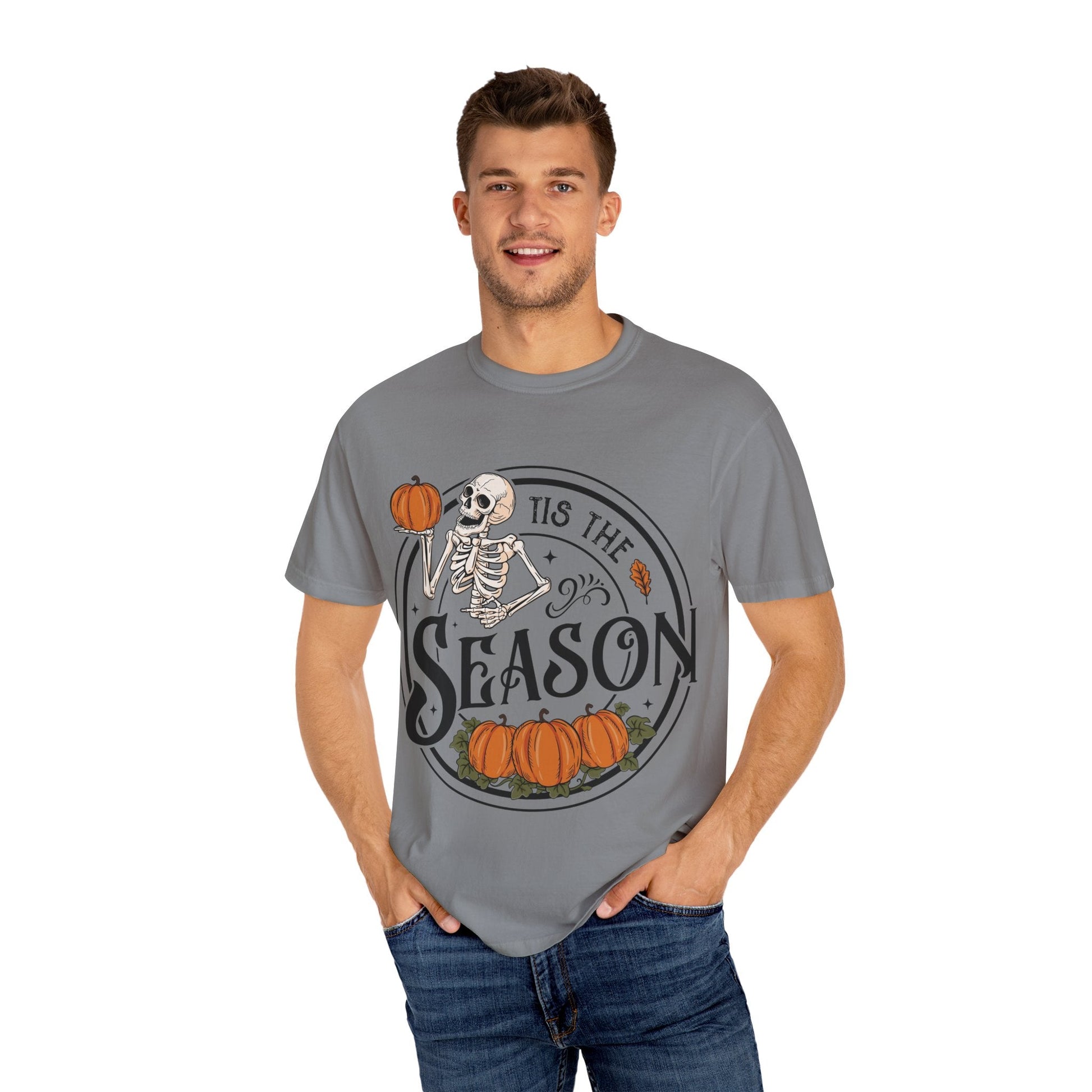 Halloween Skeleton T-Shirt, Unisex Fall Shirt, Spooky Season Tee, Pumpkins Shirt, Timeless Autumn Style - MaisonThreadory