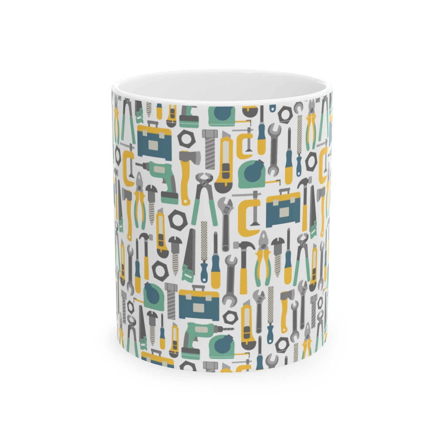 Handy Tools Ceramic Mug - Perfect Gift for DIY Lovers, Father's Day, Home Improvement, Coffee or Tea Drinkers, Workshop Decor - MaisonThreadory