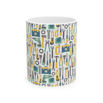 Handy Tools Ceramic Mug - Perfect Gift for DIY Lovers, Father's Day, Home Improvement, Coffee or Tea Drinkers, Workshop Decor - MaisonThreadory