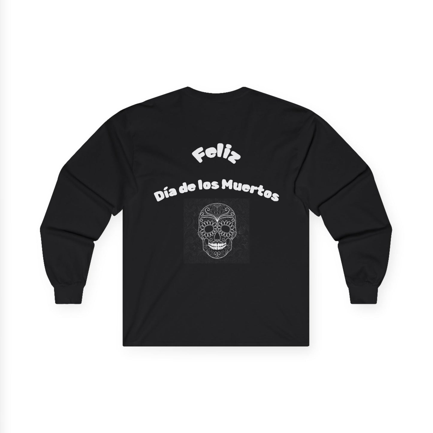Día de los Muertos Long Sleeve Tee, Colorful Sugar Skull Shirt, Unisex Halloween Top, Festival Apparel, Celebrate Life - MaisonThreadory