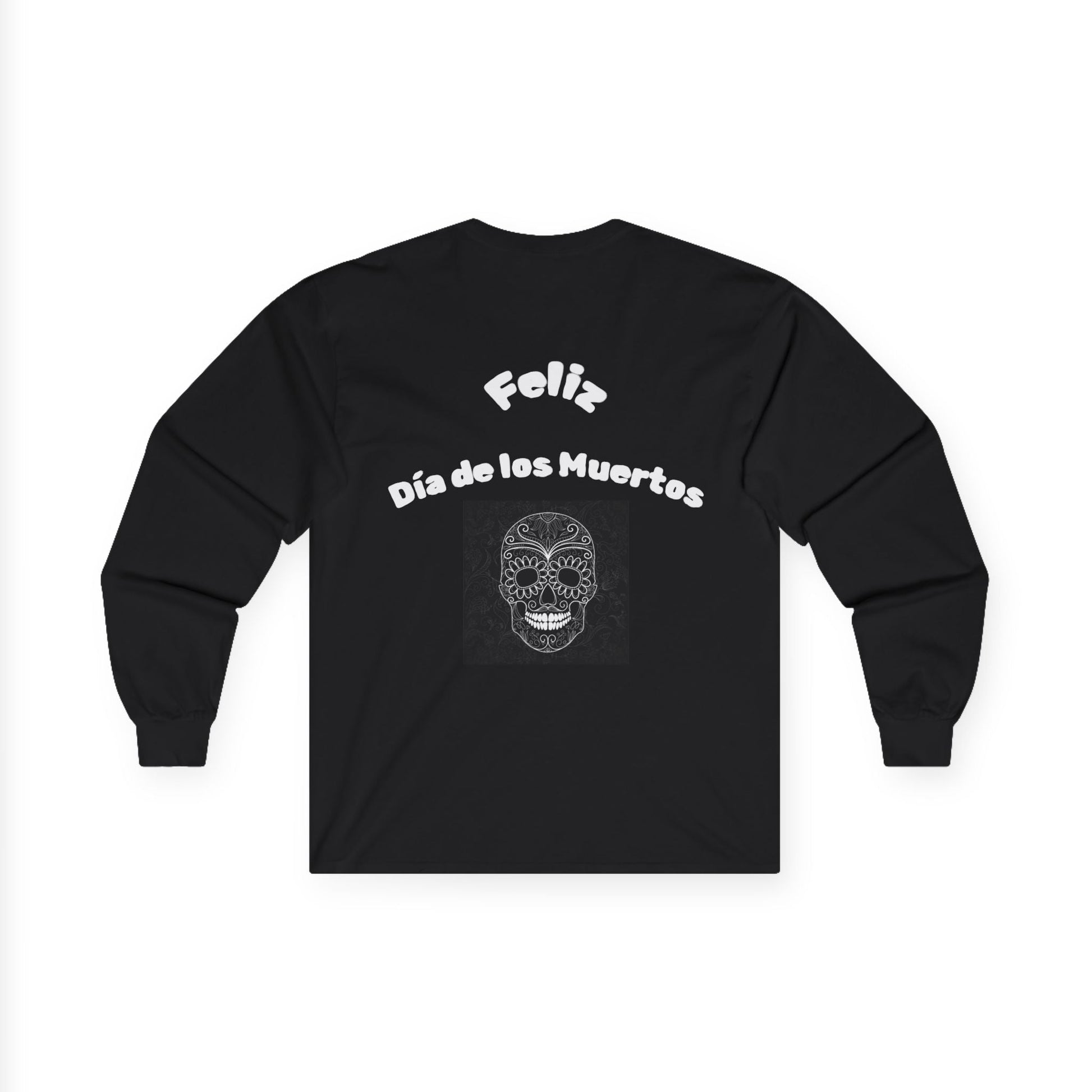 Día de los Muertos Long Sleeve Tee, Colorful Sugar Skull Shirt, Unisex Halloween Top, Festival Apparel, Celebrate Life - MaisonThreadory