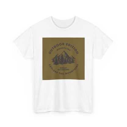 Mountain Adventure Tee, Outdoor Edition Heavy Cotton Shirt, Unisex Graphic T-Shirt, Perfect for Camping, Hiking, Gift for Nature Lovers - MaisonThreadory