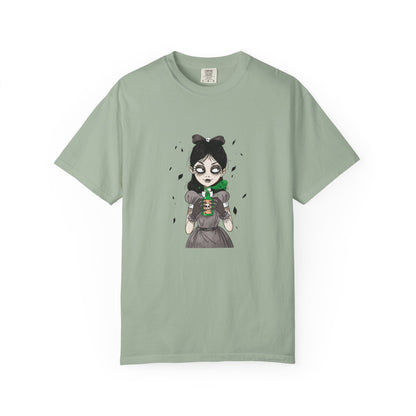 Gothic Girl Graphic Tee, Casual Wear, Halloween T-shirt, Unique Art Clothing, Gift for Teens - MaisonThreadory