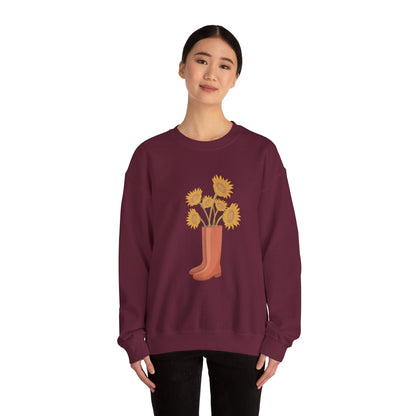 Sunny Boots Floral Crewneck Sweatshirt - MaisonThreadory