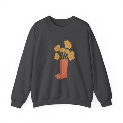 Sunny Boots Floral Crewneck Sweatshirt - MaisonThreadory