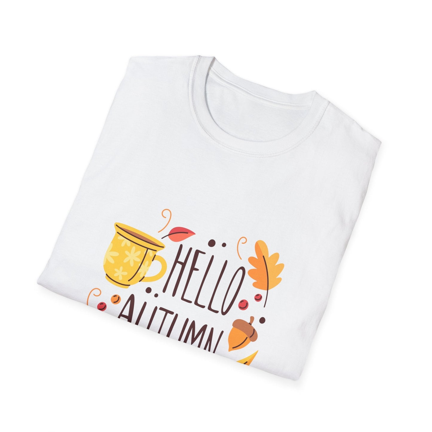Autumn Shirt Women, Fall Graphic Tee, Seasonal Leaves Top, Cozy Long Sleeve Apparel, Unisex Softstyle T-Shirt for Her - MaisonThreadory