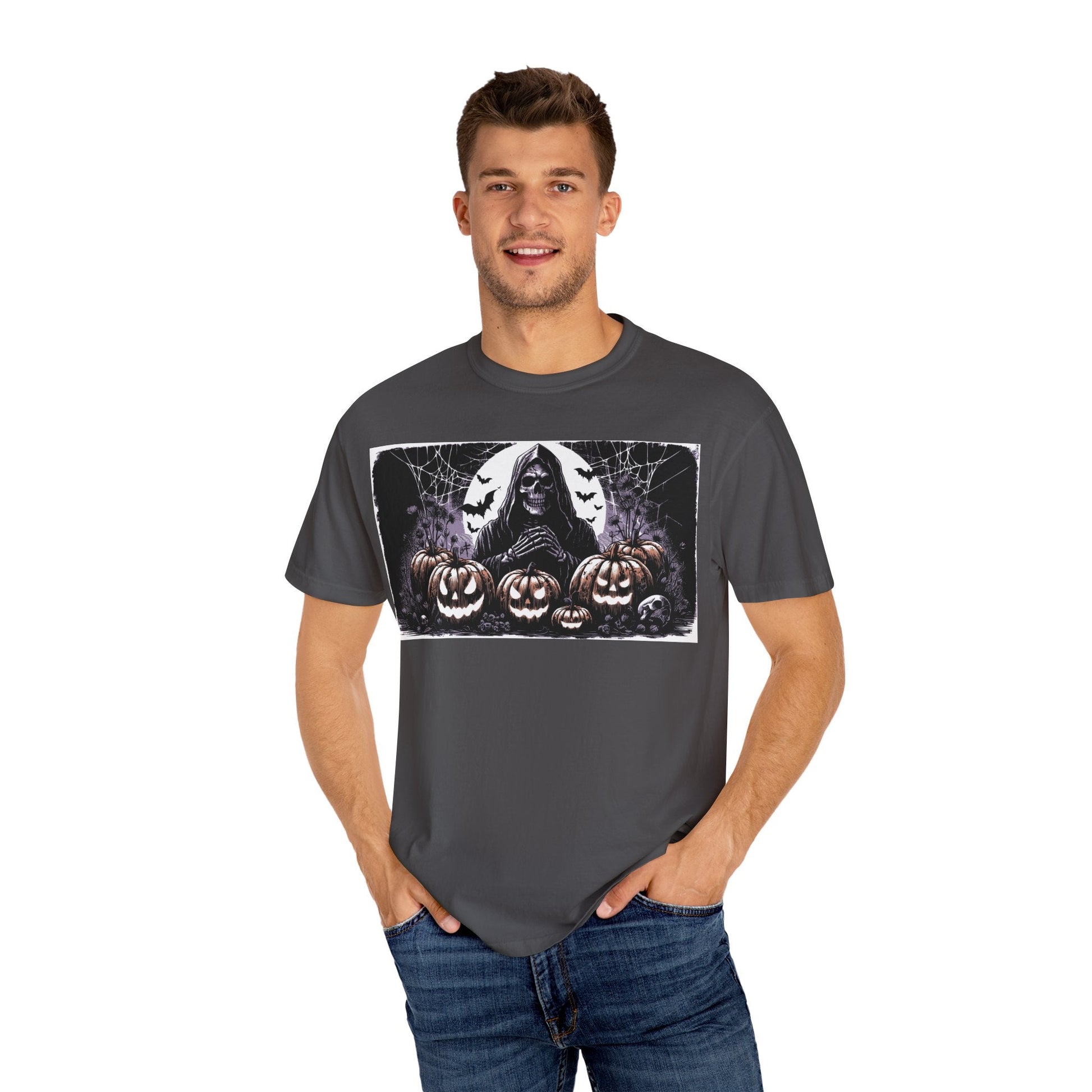Spooky Halloween T-shirt, Unisex Graphic Tee, Ghostly Apparel, Fall Fashion, Pumpkin Shirt, Halloween Costume Top - MaisonThreadory