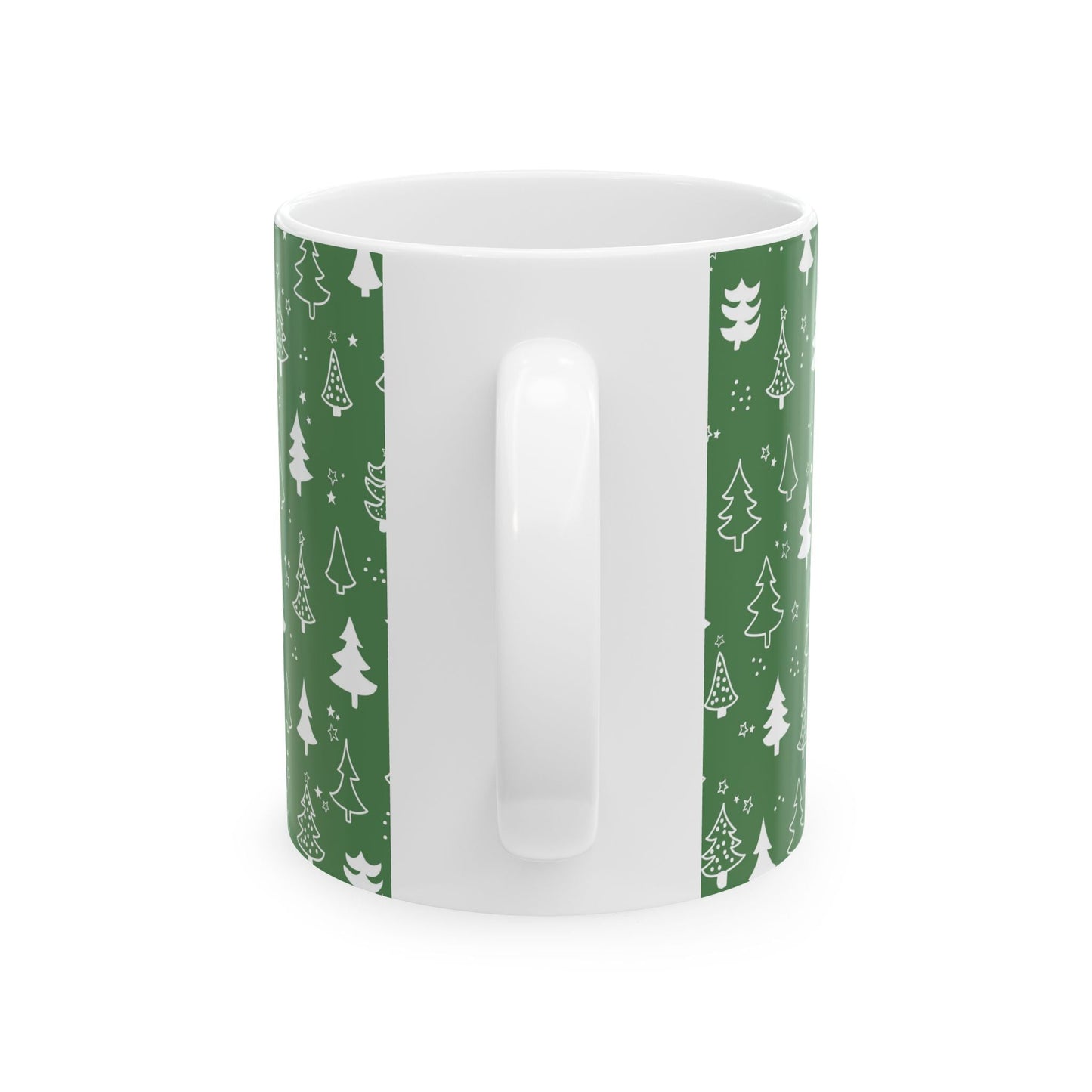 Festive Green Trees Ceramic Mug | Christmas Gifts, Coffee Lover Mug, Holiday Drinkware, Eco - Friendly Gift, Winter Decor - MaisonThreadory