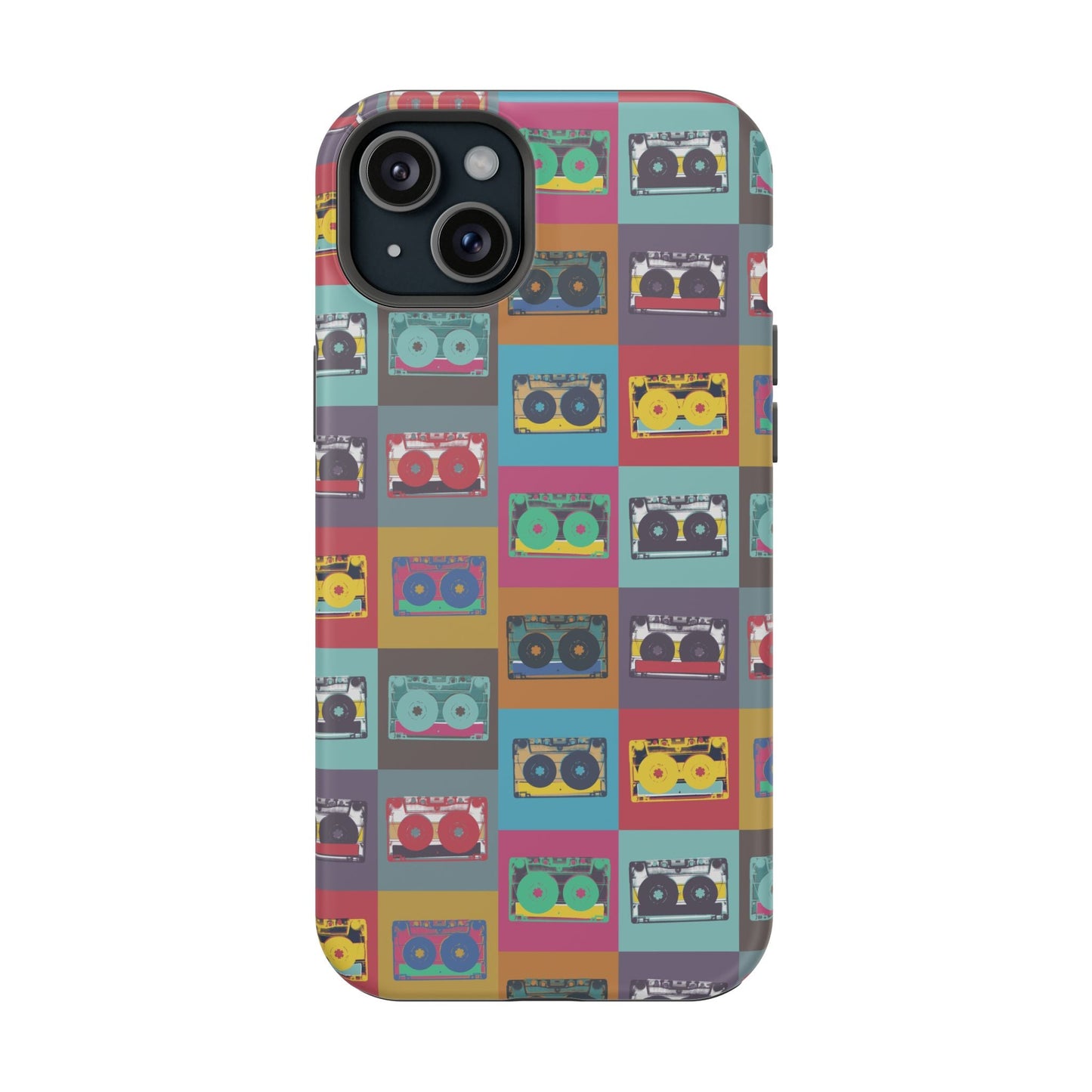 Retro Cassette Tape Phone Case, Vintage Style Tough Case, Music Lover Gift, Funky Tech Accessory, Fun Phone Cover - MaisonThreadory