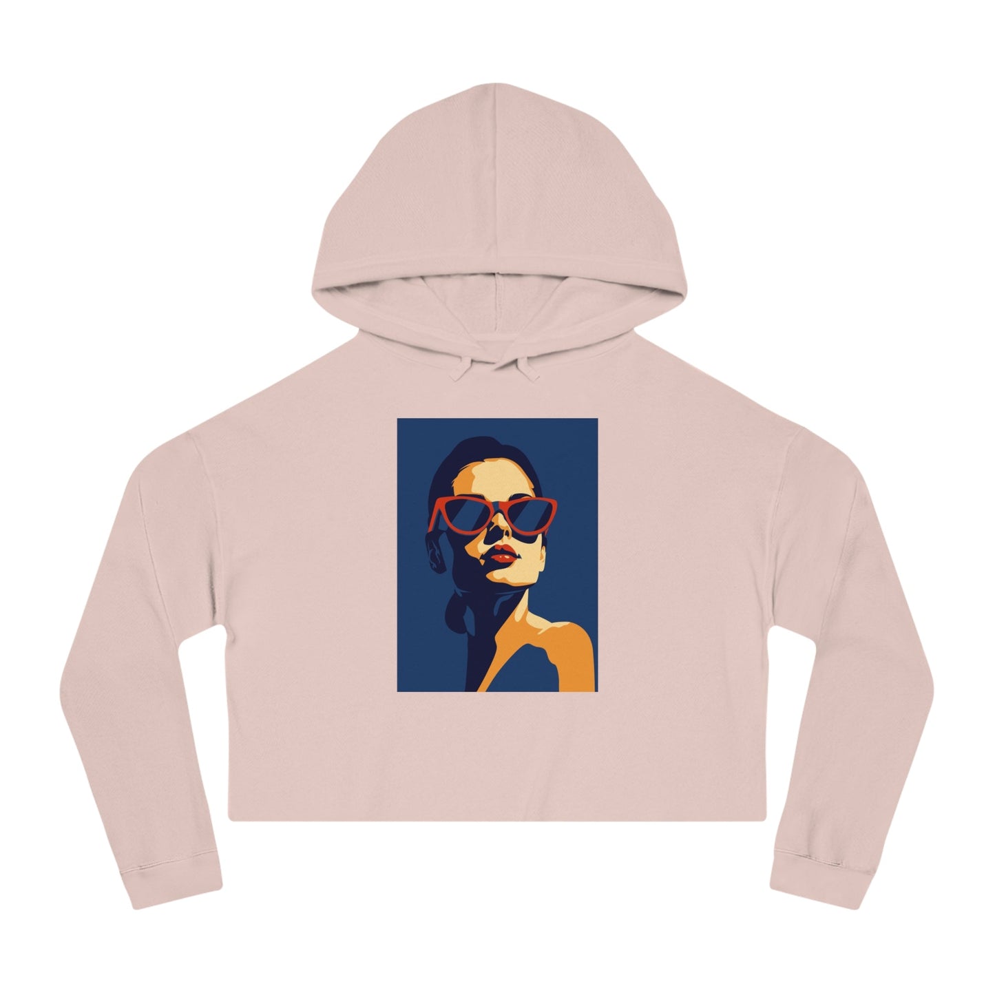 Chic Women's Cropped Hooded Sweatshirt, Trendy Fashion, Perfect for Casual Outings, Summer Nights, Gift for Her, Stylish Layering - MaisonThreadory