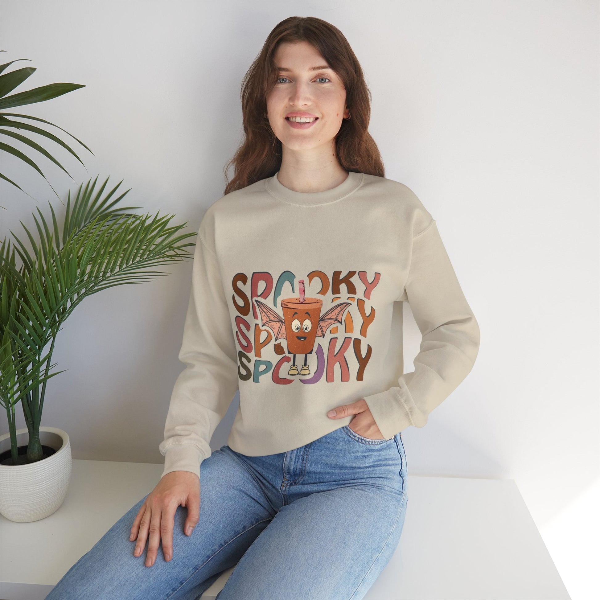 Spooky Vibes Crewneck Sweatshirt - Unisex Halloween Sweater for Cozy Nights, Fall Fashion, Gift for Spooky Season, Festive Apparel - MaisonThreadory