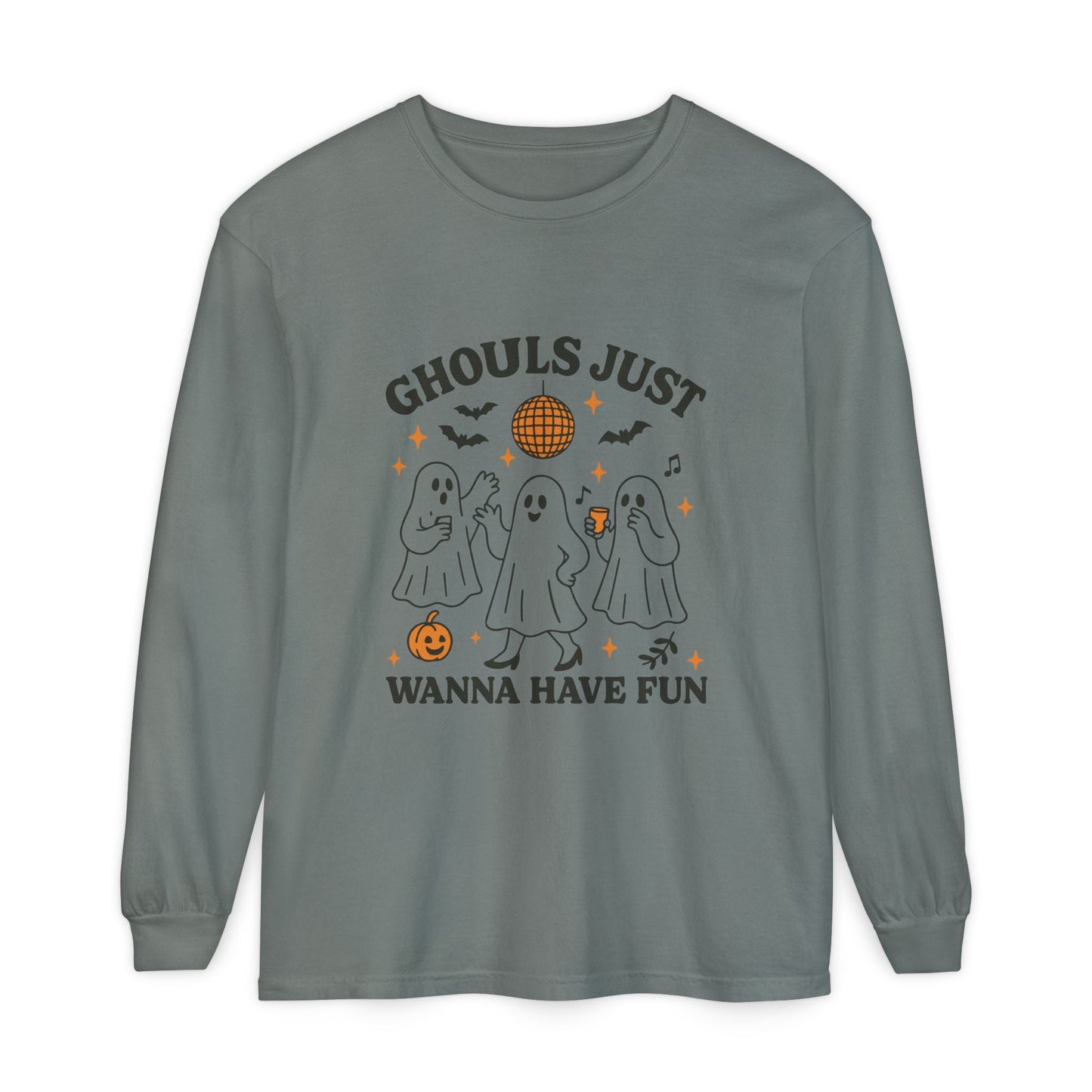 Halloween Fun Long Sleeve T-Shirt, Ghosts, Ghouls, Unisex Tee, Halloween Party, Fall Fashion, Casual Wear - MaisonThreadory