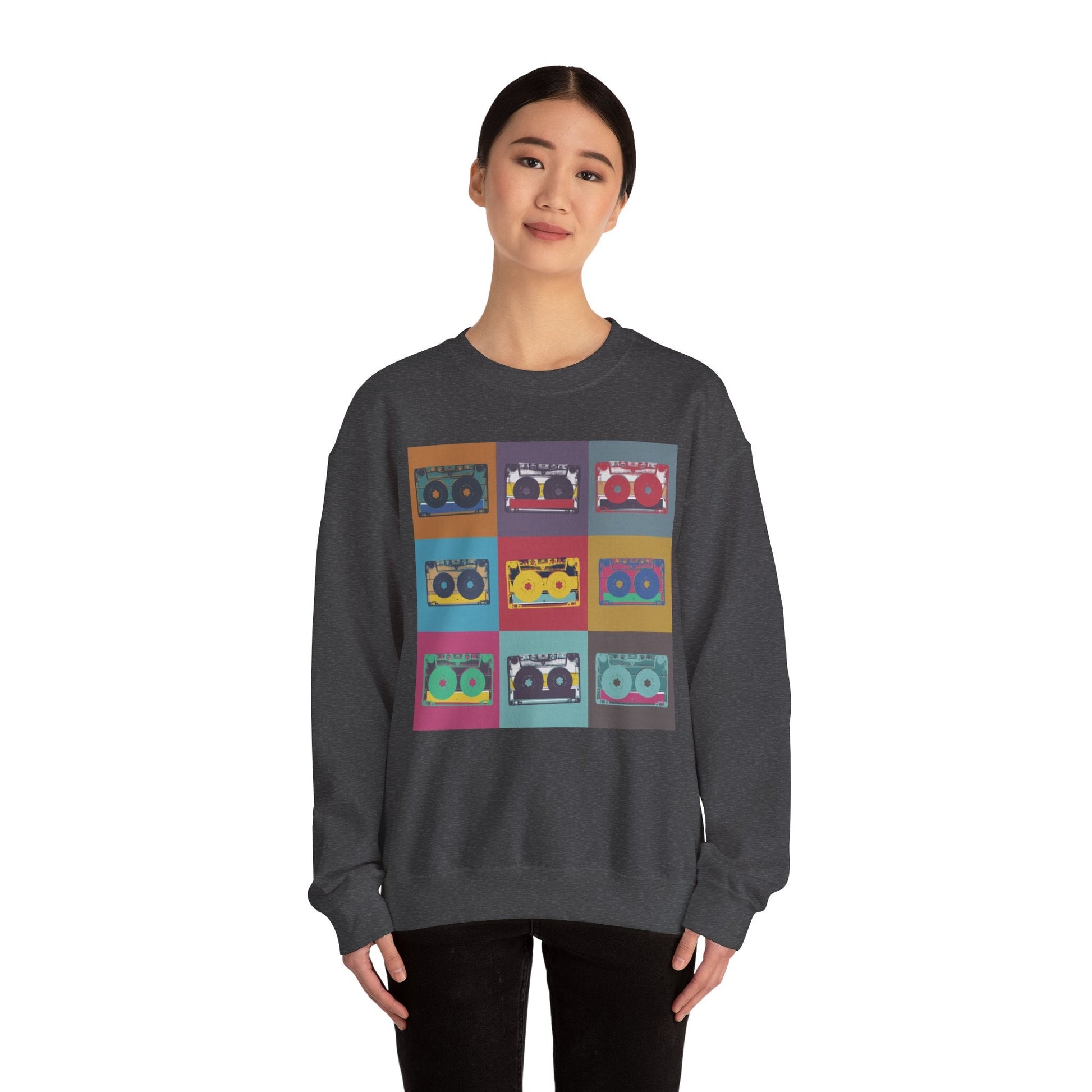 Vintage Boombox Crewneck Sweatshirt, Cozy Unisex Sweatshirt, Retro Music Gift, Casual Lounge Wear, Perfect for Music Lovers - MaisonThreadory