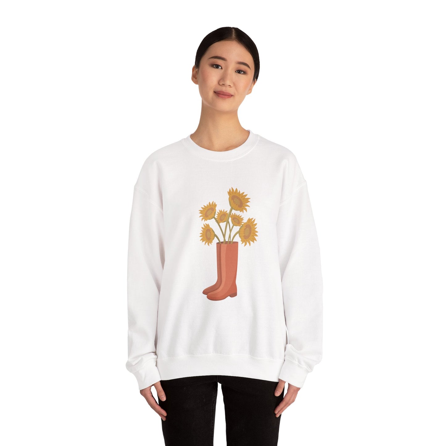Sunny Boots Floral Crewneck Sweatshirt - MaisonThreadory