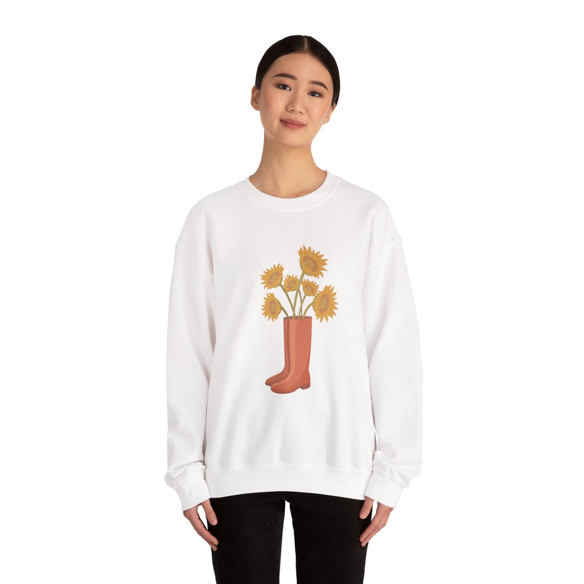 Sunny Boots Floral Crewneck Sweatshirt - MaisonThreadory