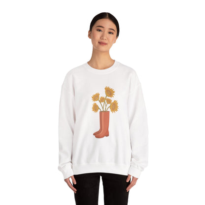 Sunny Boots Floral Crewneck Sweatshirt - MaisonThreadory