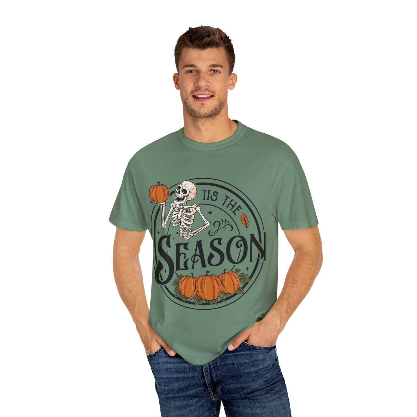 Halloween Skeleton T-Shirt, Unisex Fall Shirt, Spooky Season Tee, Pumpkins Shirt, Timeless Autumn Style - MaisonThreadory