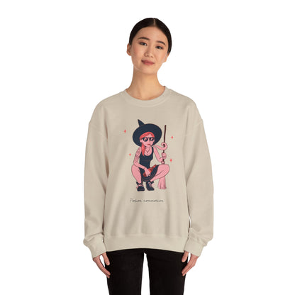 Chic Witch Sweatshirt - Cozy Unisex Crewneck for Halloween, Fall Fashion, Casual Wear, Gift for Friends & Family - MaisonThreadory