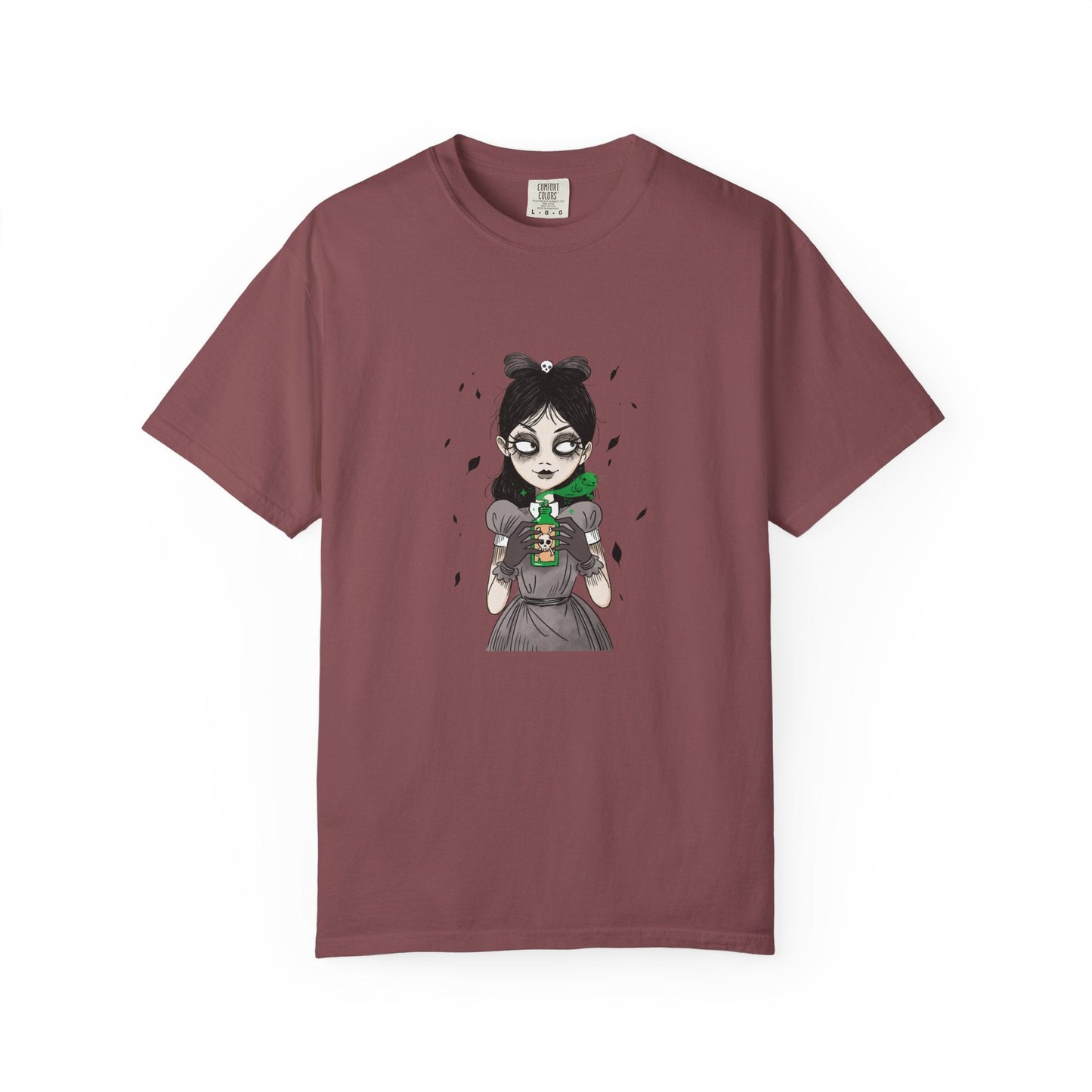 Gothic Girl Graphic Tee, Casual Wear, Halloween T-shirt, Unique Art Clothing, Gift for Teens - MaisonThreadory