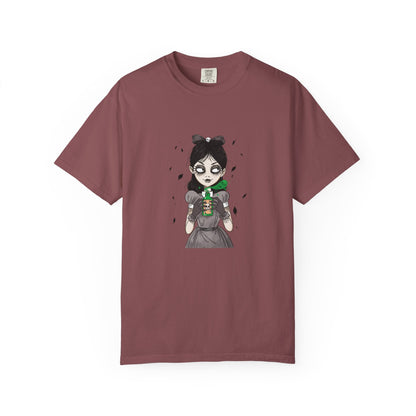Gothic Girl Graphic Tee, Casual Wear, Halloween T-shirt, Unique Art Clothing, Gift for Teens - MaisonThreadory