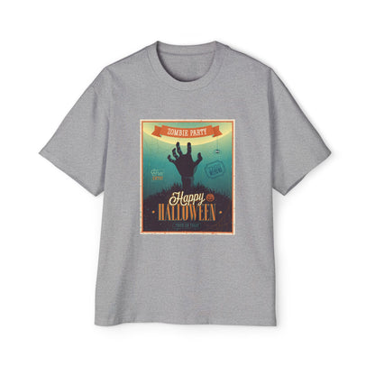Halloween Zombie Party Oversized Tee, Funny Costume Shirt, Men's Graphic Tee, Spooky Apparel, Halloween Gift, Casual Wear - MaisonThreadory