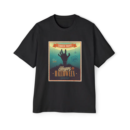 Halloween Zombie Party Oversized Tee, Funny Costume Shirt, Men's Graphic Tee, Spooky Apparel, Halloween Gift, Casual Wear - MaisonThreadory