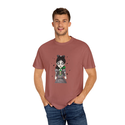 Gothic Girl Graphic Tee, Casual Wear, Halloween T-shirt, Unique Art Clothing, Gift for Teens - MaisonThreadory