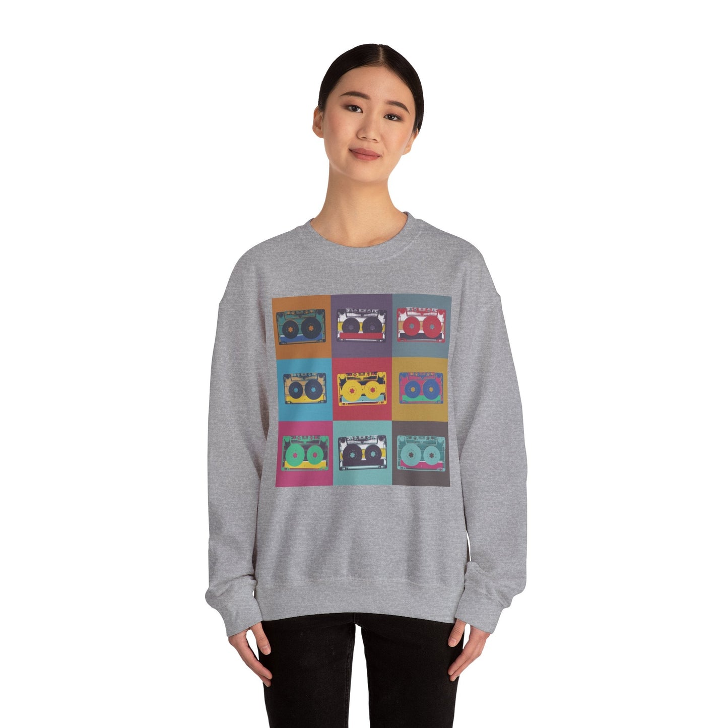 Vintage Boombox Crewneck Sweatshirt, Cozy Unisex Sweatshirt, Retro Music Gift, Casual Lounge Wear, Perfect for Music Lovers - MaisonThreadory