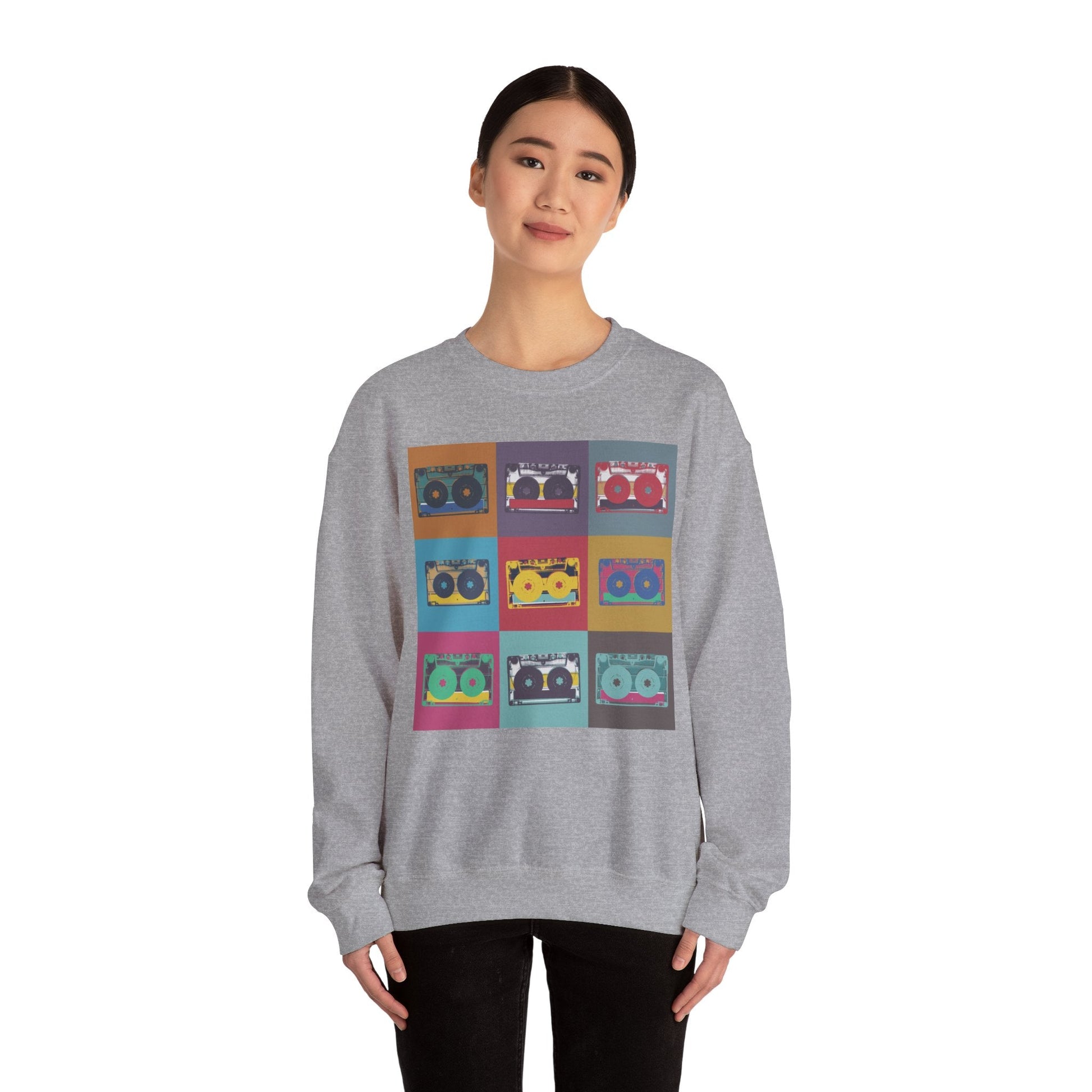 Vintage Boombox Crewneck Sweatshirt, Cozy Unisex Sweatshirt, Retro Music Gift, Casual Lounge Wear, Perfect for Music Lovers - MaisonThreadory