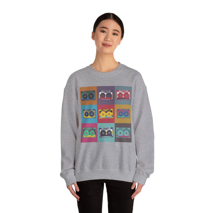 Vintage Boombox Crewneck Sweatshirt, Cozy Unisex Sweatshirt, Retro Music Gift, Casual Lounge Wear, Perfect for Music Lovers - MaisonThreadory