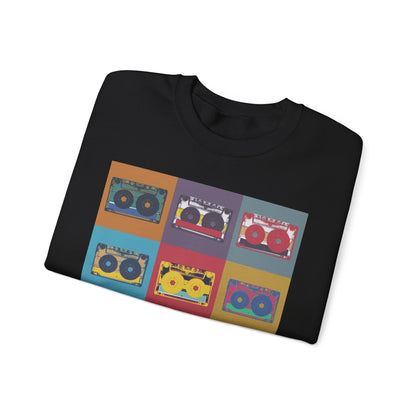 Vintage Boombox Crewneck Sweatshirt, Cozy Unisex Sweatshirt, Retro Music Gift, Casual Lounge Wear, Perfect for Music Lovers - MaisonThreadory
