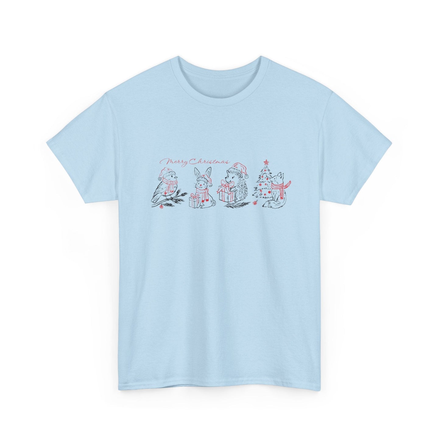 Whimsical Holiday Character Unisex Heavy Cotton Tee, Cute Graphic Tee, Family Reunion Shirt, Christmas Gift, Everyday Casual Wear - MaisonThreadory