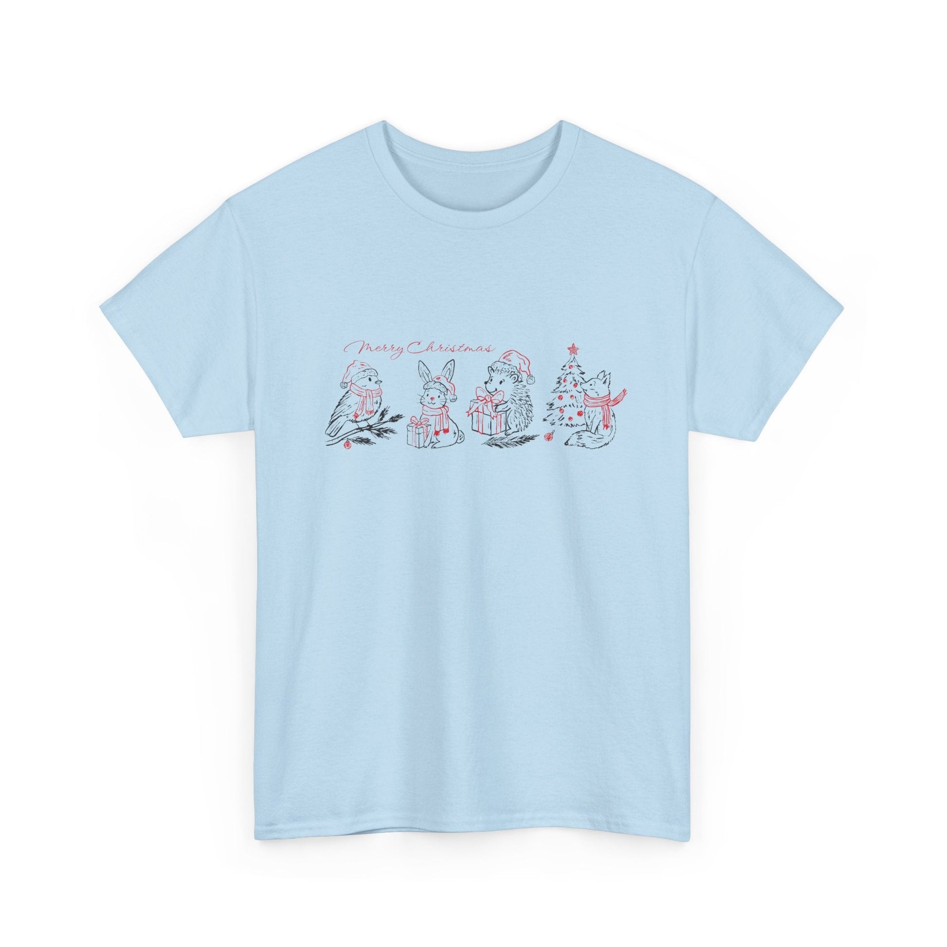 Whimsical Holiday Character Unisex Heavy Cotton Tee, Cute Graphic Tee, Family Reunion Shirt, Christmas Gift, Everyday Casual Wear - MaisonThreadory